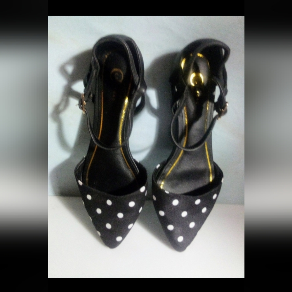 Est.1946 Brand Black and White Polka Dot Flats